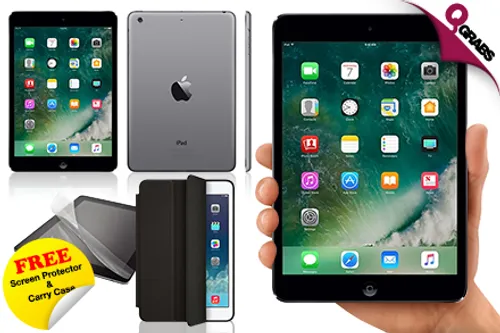 For QR1049 Get an iPad Mini 1st Generation 16GB Wifi + Cellular(4G) in Space Grey Color - Comes with FREE Elec Screen Protector & Carry Case! (QR1178 Value)